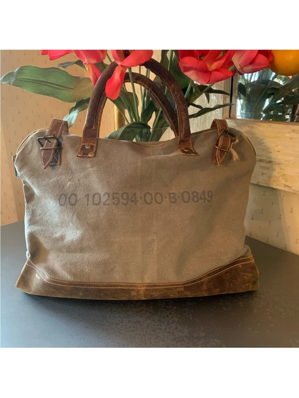 The Winston handmade Canvas bag Brown Leather Trim from the Barrel Shack